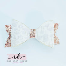 Load image into Gallery viewer, Girls Snow Leopard Cork Bow
