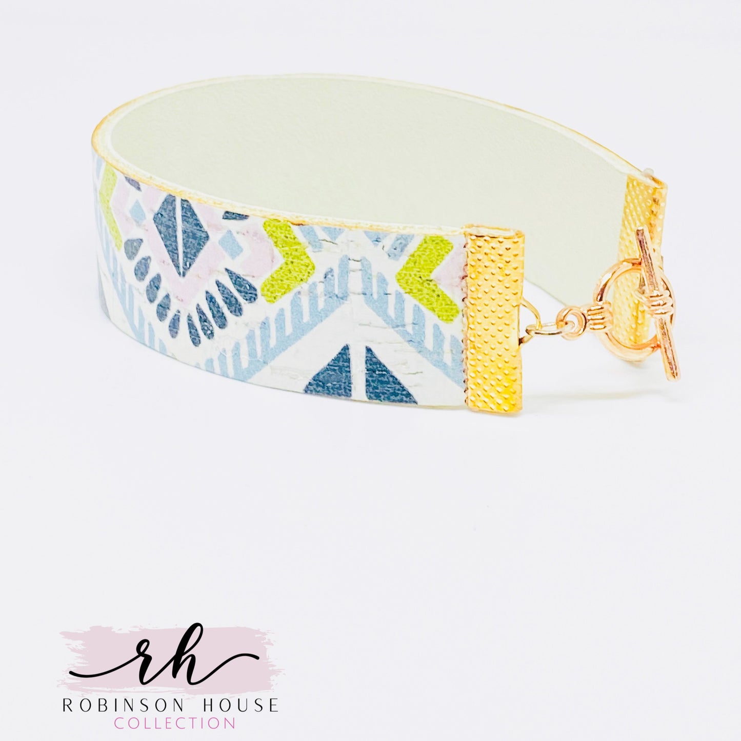 Strap Bracelet - Pink Aztec Cork