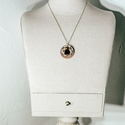 Disc Wood Necklace - Leopard Cork