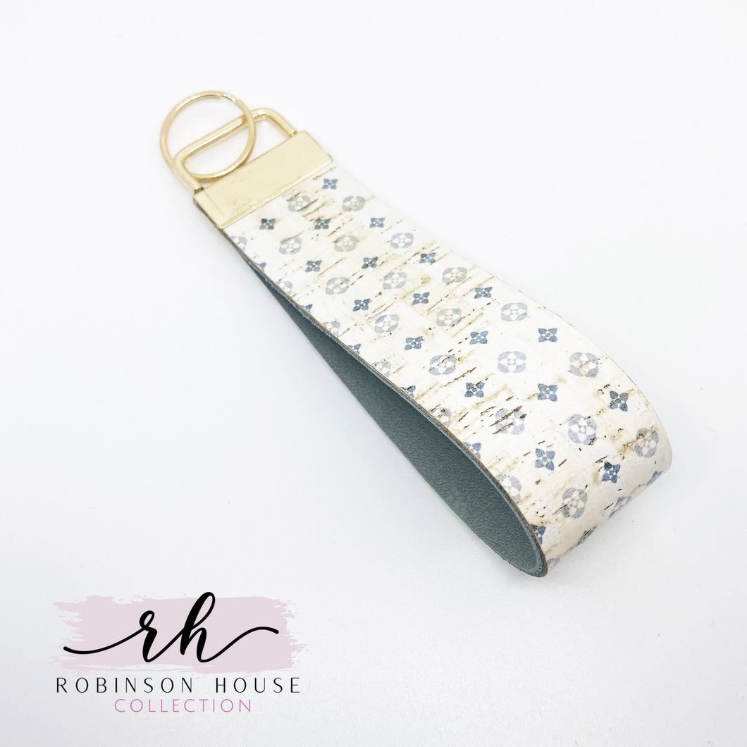 Wristlet Keychain - Designer Inspired Cork