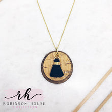 Load image into Gallery viewer, Disc Wood Necklace -Natural Cork with Rose Gold
