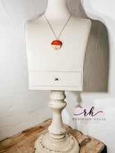 Load image into Gallery viewer, Hinged Disc Wood Necklace - Natural and Rose Gold Cork

